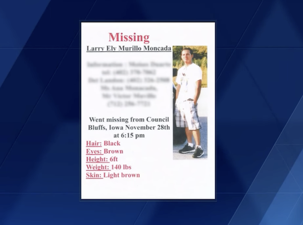 Missing poster for Larry Ely Murillo-Moncada